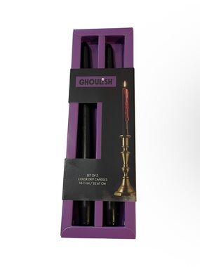Ghoulish Set of 2 Color Drip Candles - NWT **